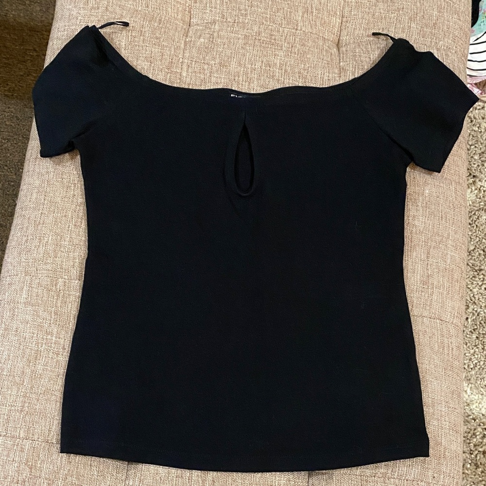Express Black Short Sleeve Women's Top